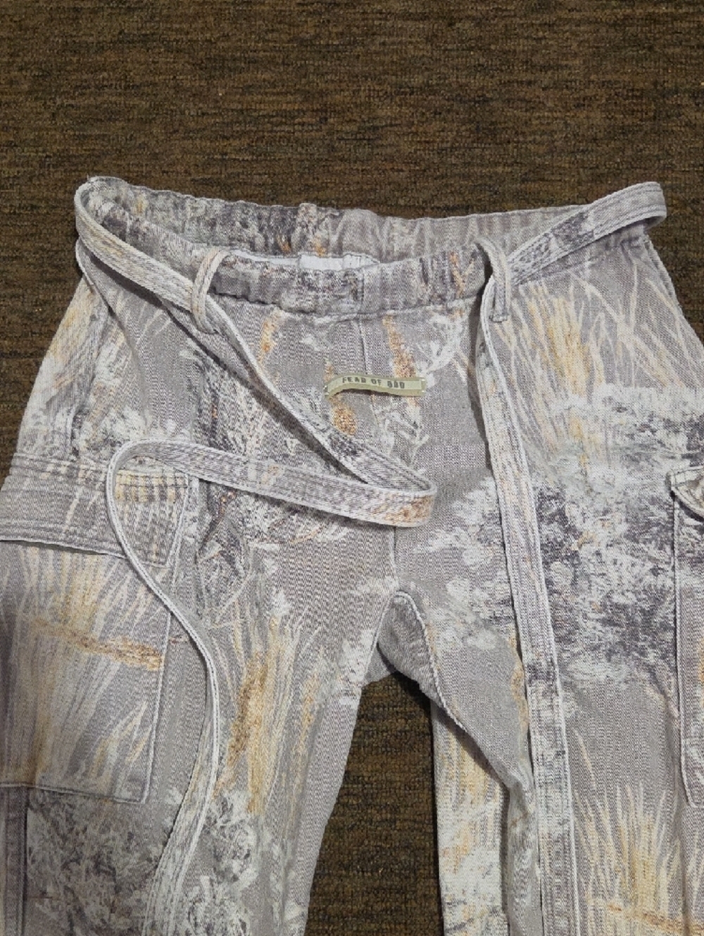 Fear of God Gray Print Cargo Joggers - Picture 4 of 9
